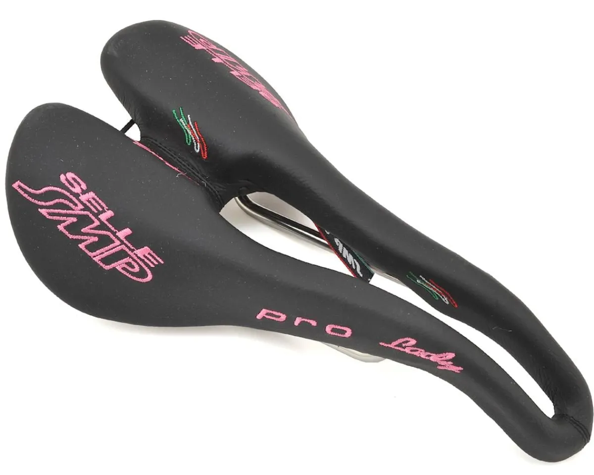 Selle SMP Saddles & Seats|Pro Lady's Saddle (Black/Pink) (AISI 304 Rails) (148mm)