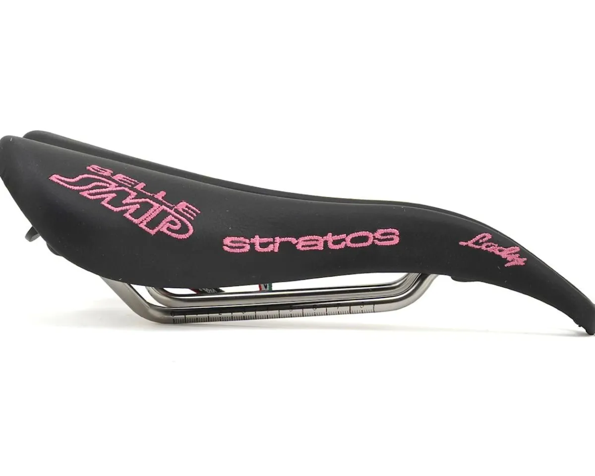 Selle SMP Saddles & Seats|Stratos Lady's Saddle (Black/Pink) (AISI 304 Rails) (131mm)