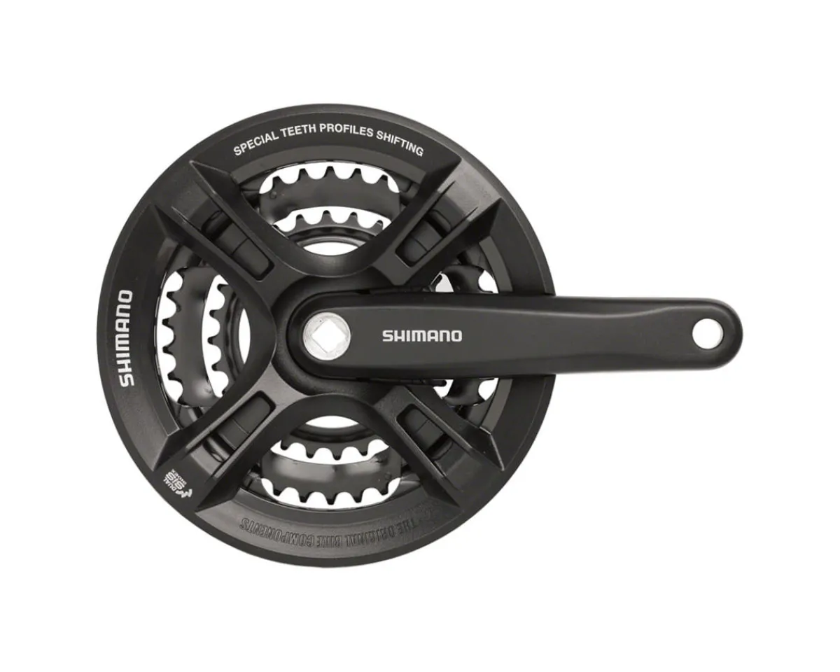 Shimano Cranksets & Parts|Holiday Shopping|Altus FC-M311 Crankset (Black) (3 x 7/8 Speed) (Square Taper) (170mm) (42/32/22T) (Riveted) (w/ Chain Guard)