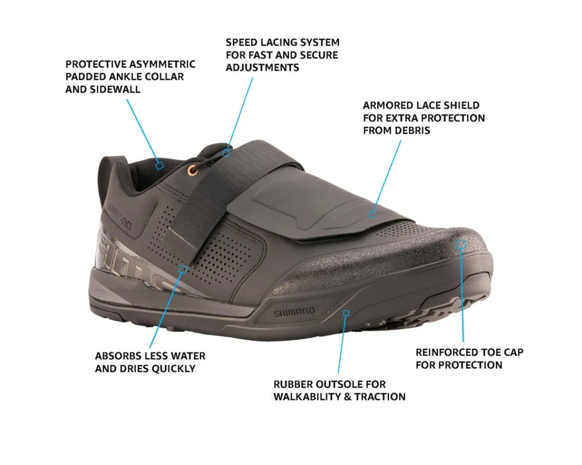 Shimano Shoes|Clothing Sale|AM9 Clipless Mountain Bike Shoes (Black) (40)