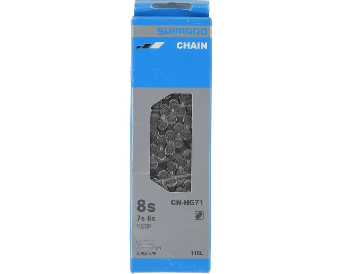 Shimano E-Bike Parts|Chains & Accessories|CN-HG71 E-Bike Chain (Silver) (6-8 Speed) (116 Links)