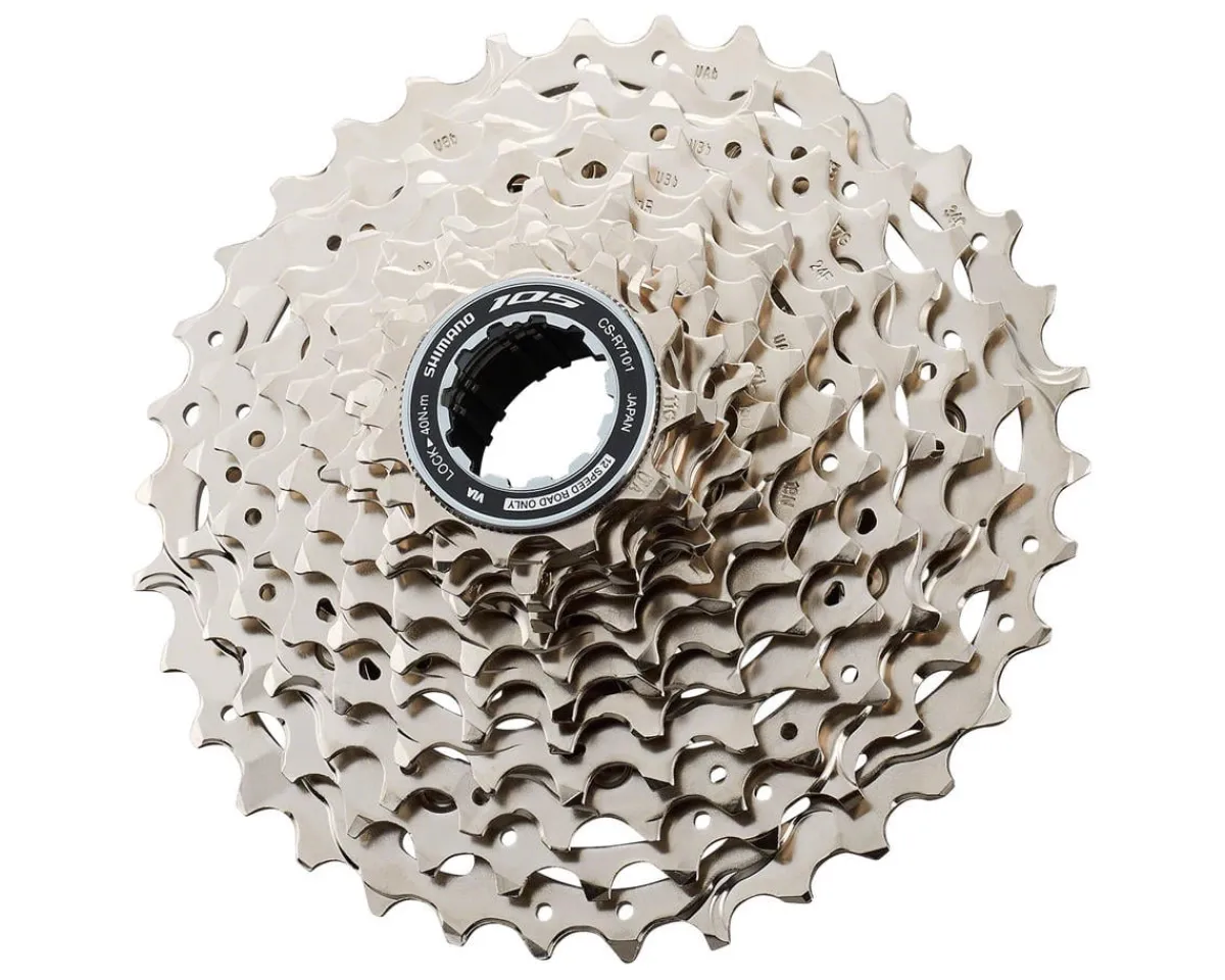 Shimano Electronic Shifting|Holiday Shopping|105 CS-R7101 Cassette (Silver) (12-Speed) ( HG) (11-34T)