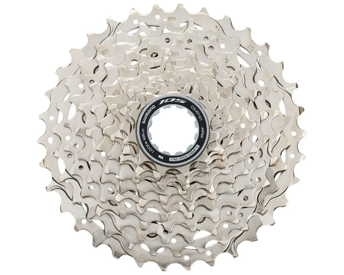 Shimano Electronic Shifting|Holiday Shopping|105 CS-R7101 Cassette (Silver) (12-Speed) ( HG) (11-34T)