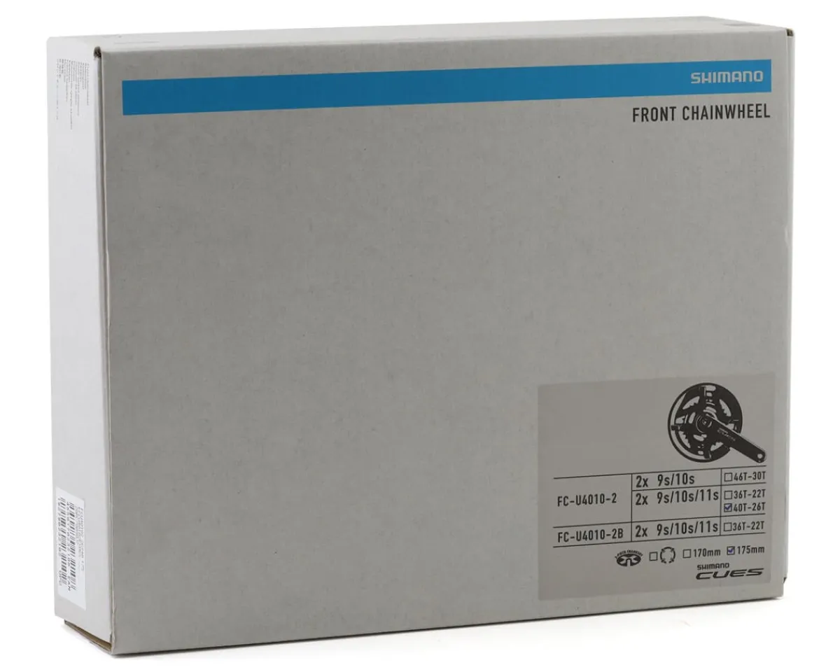 Shimano Cranksets & Parts|Holiday Shopping|CUES FC-U4010 Crankset (Black) (2 x 9/10/11 Speed) (2-Piece) (175mm) (40/26T) (Riveted)