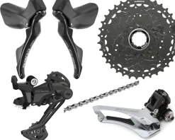 Shimano Groupsets|CUES 2 x 9 Speed Road/Gravel Groupset (Black) (Brake Calipers Sold Separately)