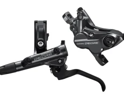 Shimano Brakes|Holiday Shopping|Deore BL-M6100/BR-M6120 4-Piston Hydraulic Disc Brake Set (Grey) (Left) (Post Mount) (Caliper Included) (Resin Pad)