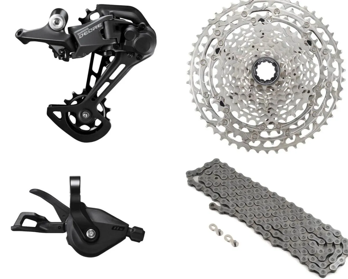 Shimano Groupsets|Deore M5100 Mountain Bike Groupset (Black) (1 x 11 Speed) (Brakes Sold Separately)