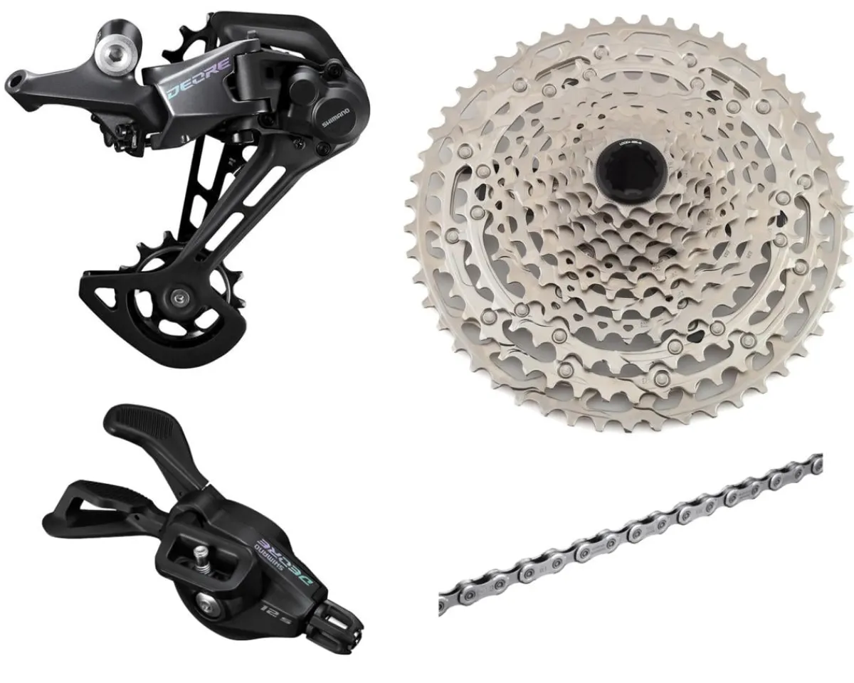 Shimano Groupsets|Deore M6100 Mountain Bike Mini Groupset (Black) (1 x 12 Speed) (Brakes Sold Separately)