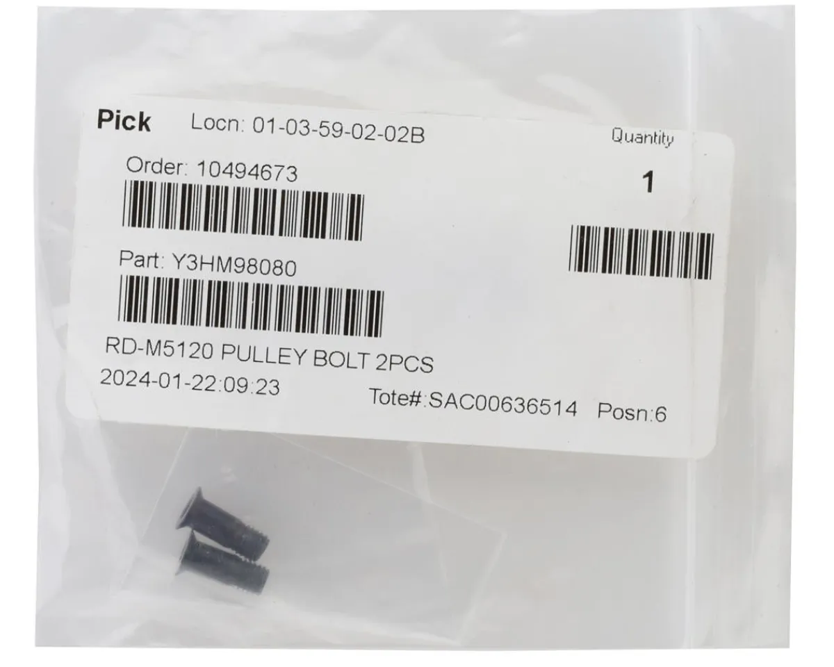 Shimano Replacement Parts|Derailleurs & Parts|Deore RD-M5120 Rear Derailleur Pulley Bolts (Black) (Pair)