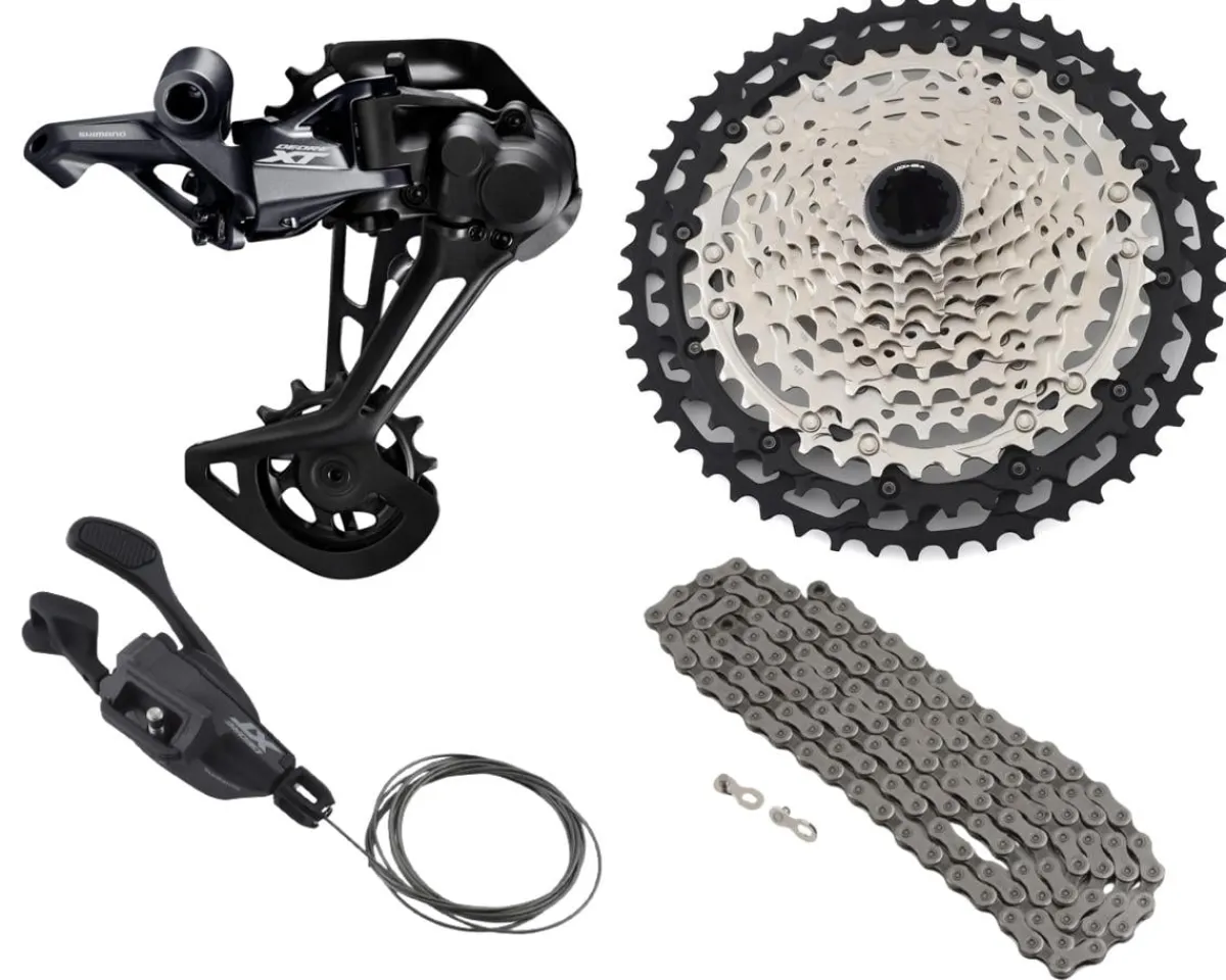 Shimano Groupsets|Deore XT M8100 Mountain Bike Mini Groupset (Black) (1 x 12 Speed) (Brakes Sold Separately)