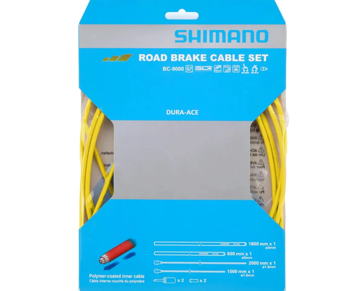 Shimano Brakes|Cables & Housing|Dura-Ace BC-9000 Road Brake Cable Set (Yellow) (Polymer-Coated) (1.6mm) (1000/2000mm)