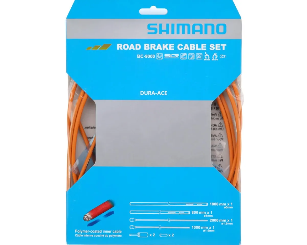 Shimano Brakes|Cables & Housing|Dura-Ace BC-9000 Road Brake Cable Set (Orange) (Polymer-Coated) (1.6mm) (1000/2000mm)