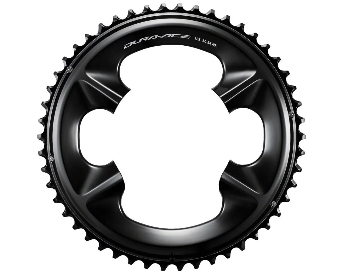 Shimano Chainrings & Accessories|Electronic Shifting|Dura-Ace FC-9200 Chainrings (Black) (2 x 12 Speed) (110 BCD) (Outer) (50T)