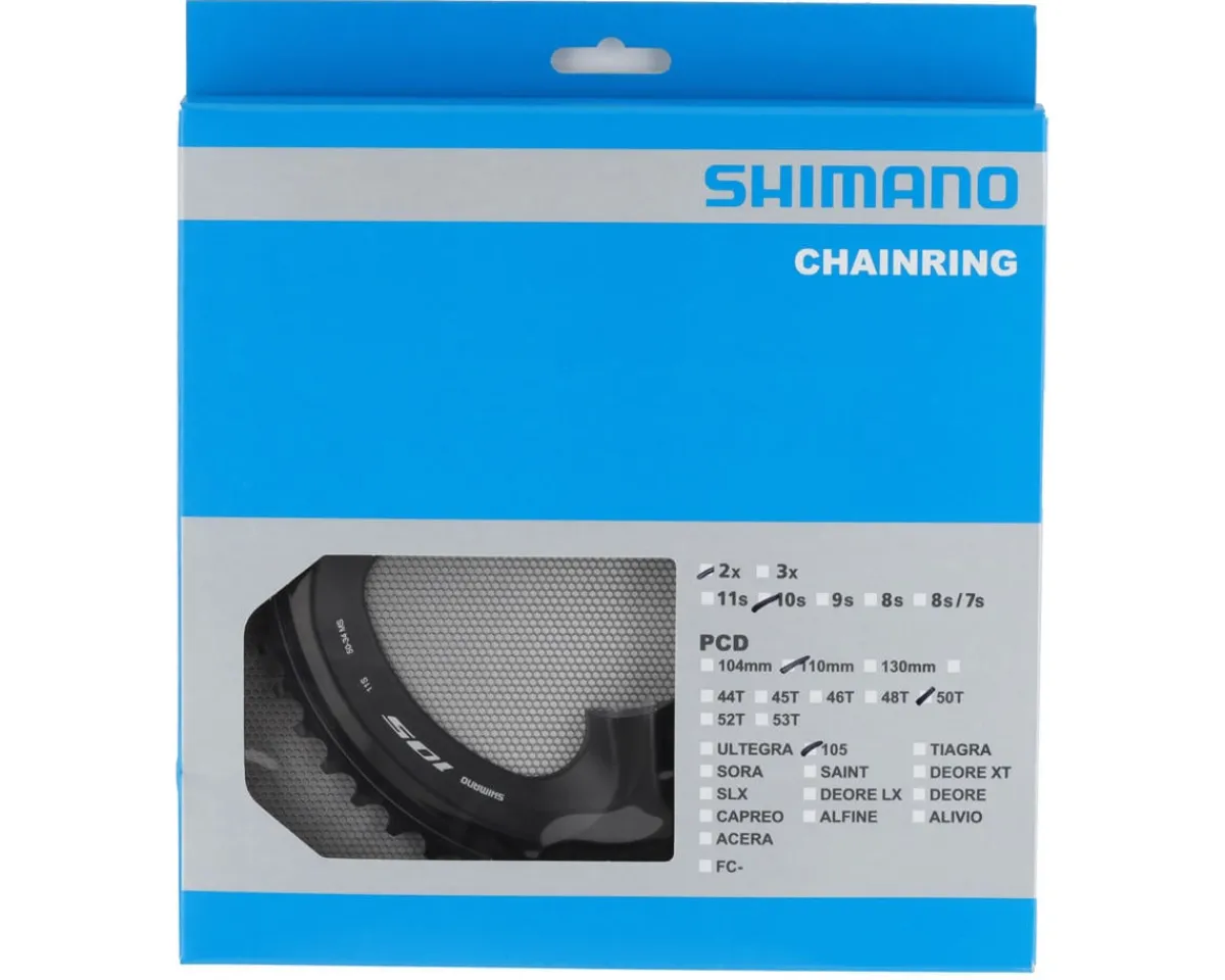 Shimano Chainrings & Accessories|Holiday Shopping|105 FC-R7000 Chainrings (Black) (2 x 11 Speed) (110mm Asymmetric BCD) (Outer) (50T)