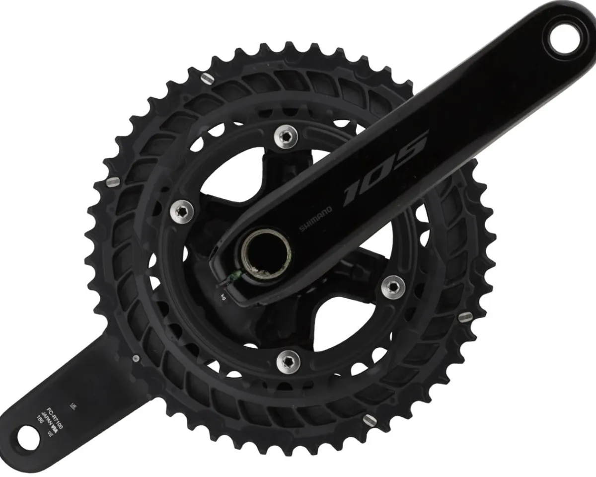 Shimano Electronic Shifting|Cranksets & Parts|105 FC-R7100 Crankset (Black) (2 x 12 Speed) (Hollowtech II) (165mm) (50/34T)