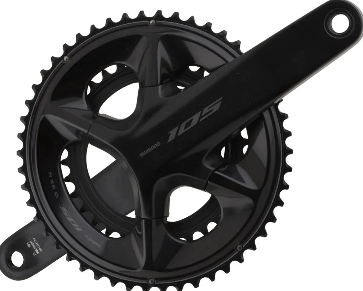 Shimano Electronic Shifting|Cranksets & Parts|105 FC-R7100 Crankset (Black) (2 x 12 Speed) (Hollowtech II) (165mm) (50/34T)