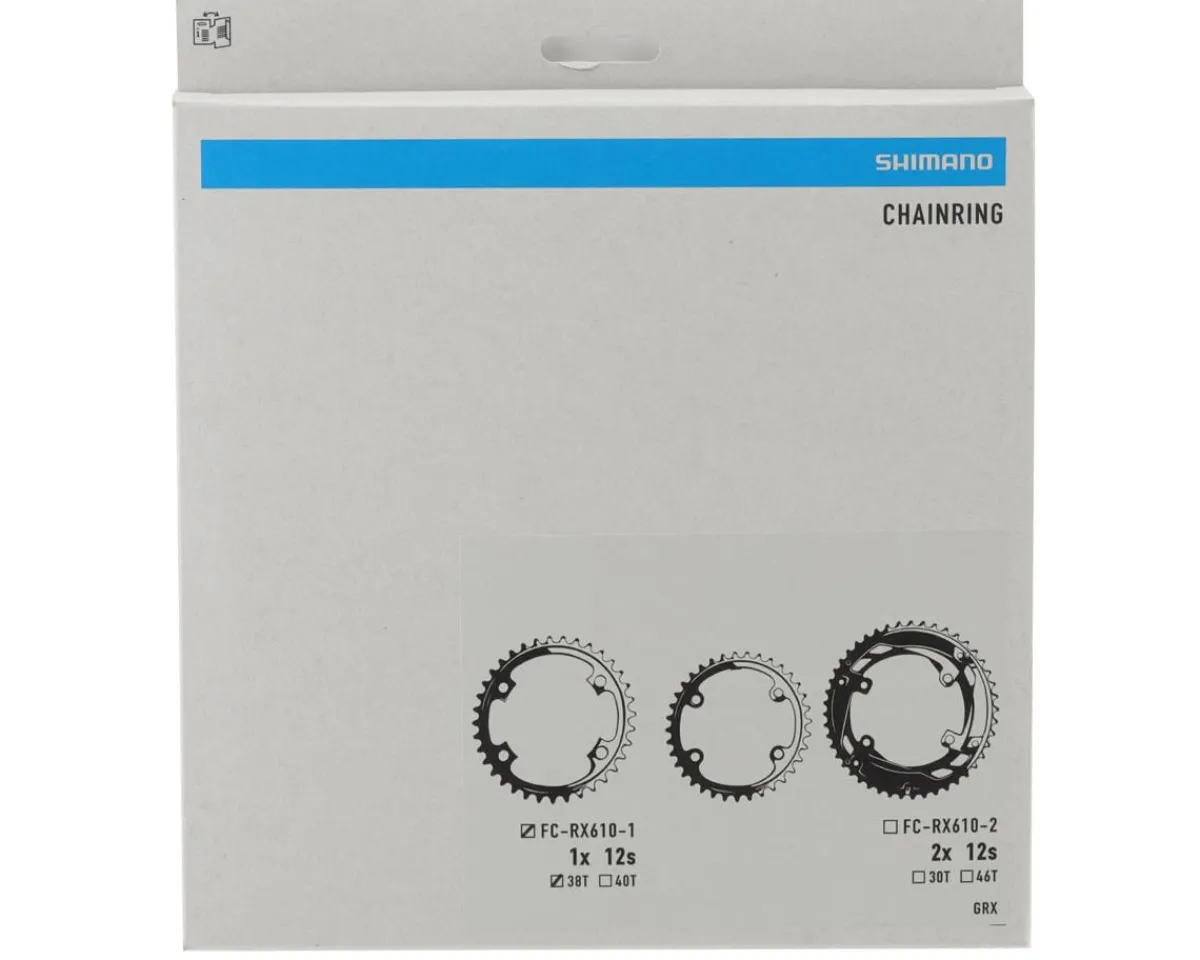 Shimano Chainrings & Accessories|Replacement Parts|GRX FC-RX610-1 Chainring (Black) (110mm Asymmetric) (1 x 12 Speed) (Single) (38T)