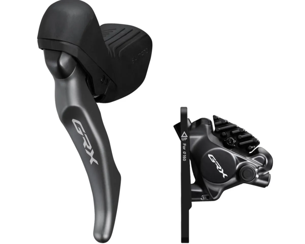 Shimano Shifters|GRX RX820 Brake/Shift Lever Kit (Black) (Flat Mount) (Left) (Dropper Post Remote) (BR-RX820 Caliper Included)