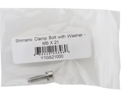 Shimano Cranksets & Parts|Replacement Parts|Left Crank Arm Pinch Bolt with Washer (Silver) (M6 X 21) (Single)