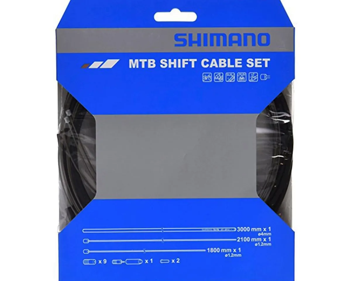 Shimano Cables & Housing|Holiday Shopping|MTB Derailleur Cable & Housing Set (Black) (Stainless) (1.2mm) (1800/2100mm)