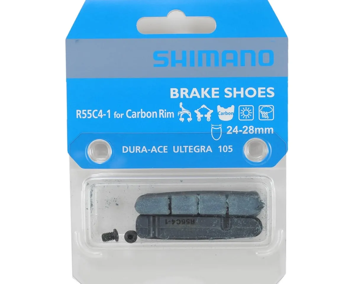 Shimano Brakes|Holiday Shopping|R55C4-1 Carbon Rim Brake Pad Inserts (Black) (1 Pair) (For /SRAM) (For Wide Rims) (24 - 28mm)