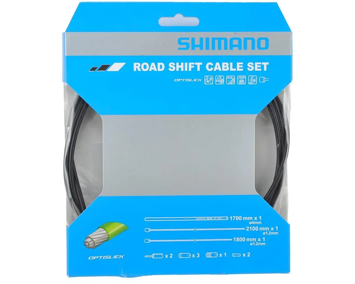 Shimano Cables & Housing|Holiday Shopping|Road Optislick Derailleur Cable & Housing Set (Black) (1.2mm) (1800/2100mm)