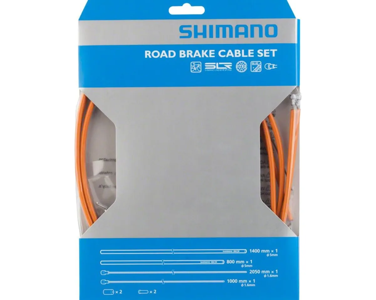 Shimano Brakes|Cables & Housing|Road PTFE Brake Cable & Housing Set (Orange) (1.6mm) (1000/2050mm)