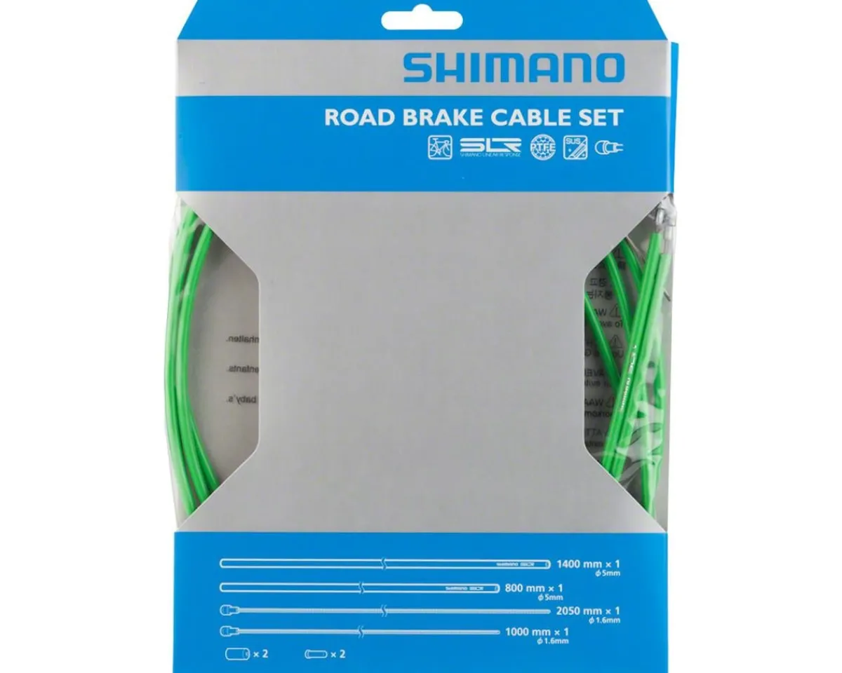 Shimano Brakes|Cables & Housing|Road PTFE Brake Cable & Housing Set (Green) (1.6mm) (1000/2050mm)