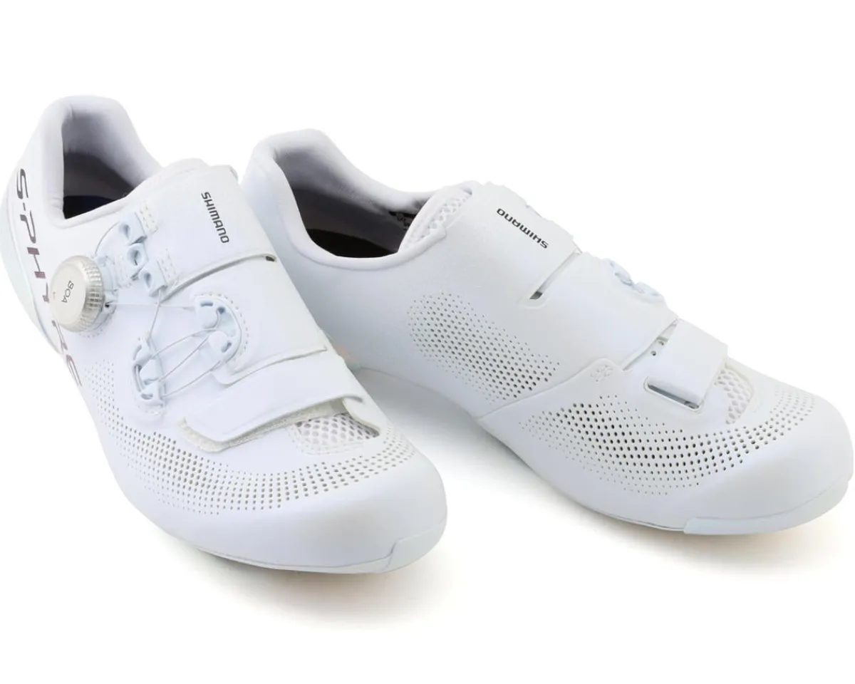 Shimano Shoes|Shoes, Socks, & Footwear|SH-RC903E S-PHYRE PWR Sprinters Shoes (White) (Wide Version) (40) (Wide)