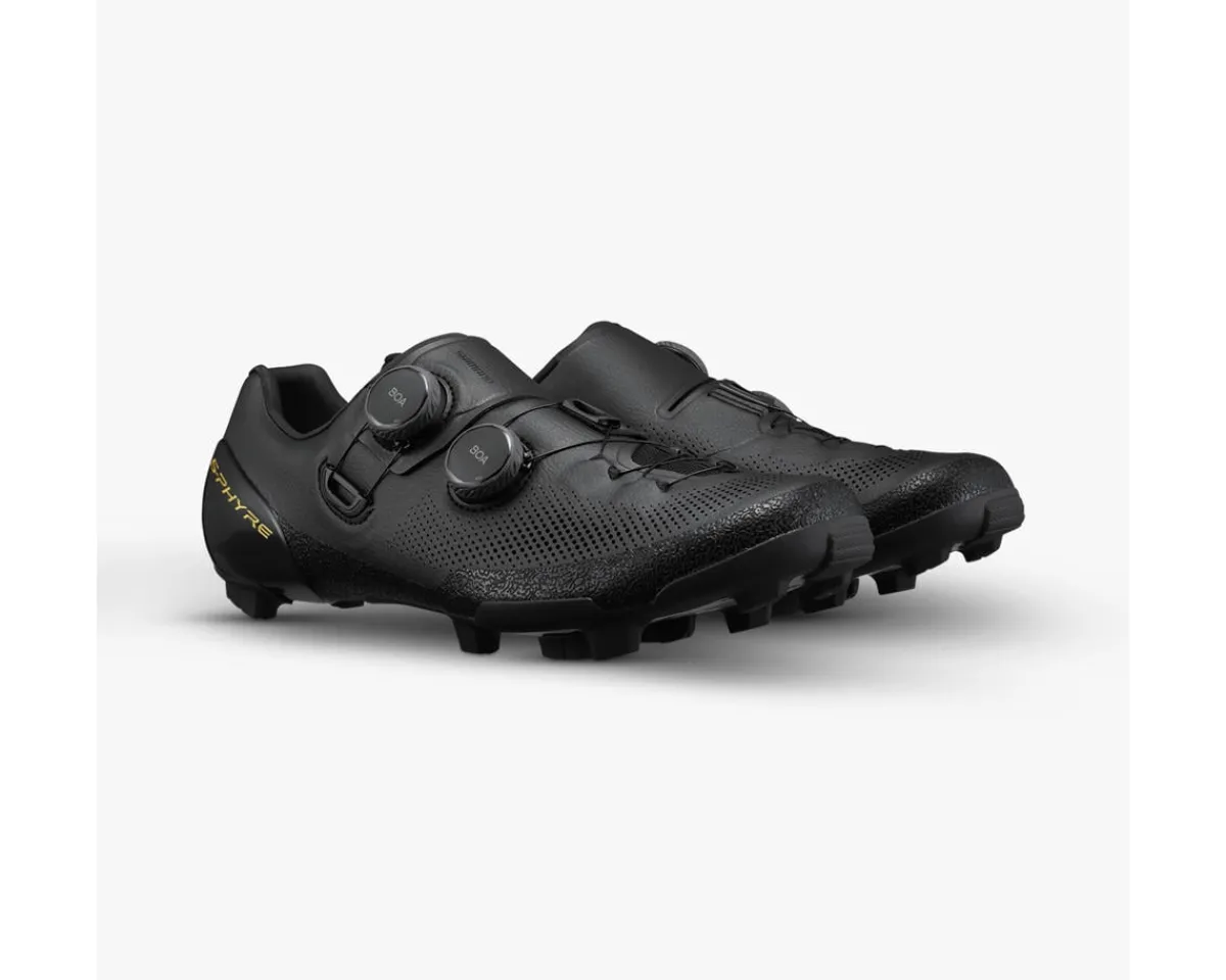 Shimano Shoes|Holiday Shopping|SH-RX910 S-PHYRE Gravel Bike Shoes (Black) (40) (Standard) (w/ Cleat Pontoon)