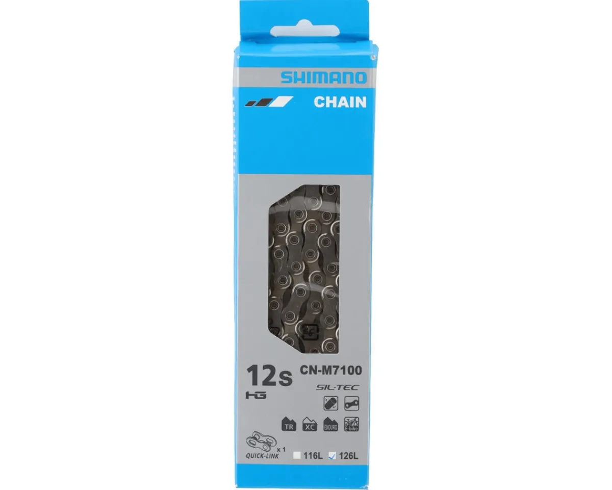 Shimano Chains & Accessories|Electronic Shifting|SLX/105 CN-M7100 Chain (Silver) (12 Speed) (126 Links)