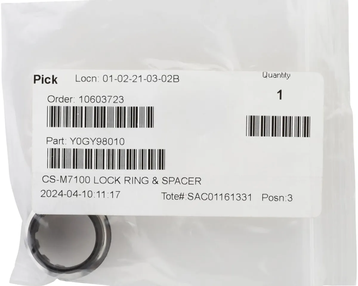 Shimano Wheels & Parts|Replacement Parts|SLX CS-M7100 Cassette Lock Ring and Spacer (Black) (Micro Spline)