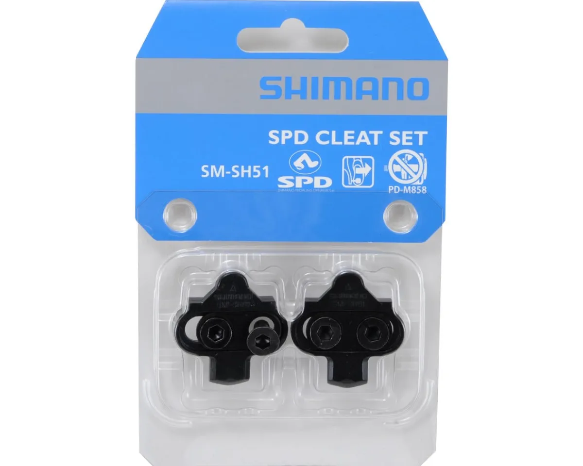 Shimano Shoes|Pedals & Cleats|SM-SH51 SPD Cleats (Black) (4°) (Lateral Release)