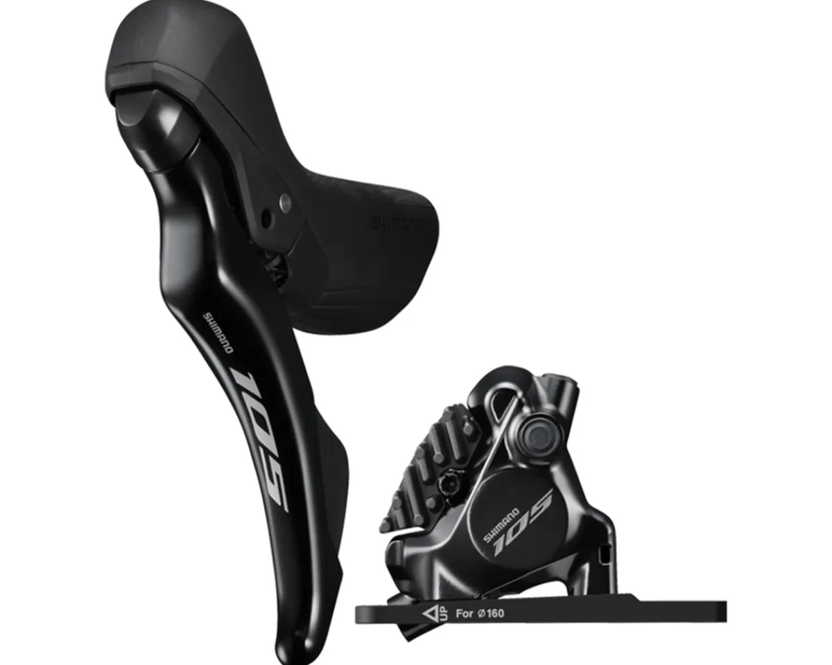 Shimano Brakes|Shifters|105 ST-R7120 Hydraulic Disc Brake/Shift Lever Kit (Black) (Left) (Flat Mount) (2x) (Caliper Included) (Mechanical Shift)