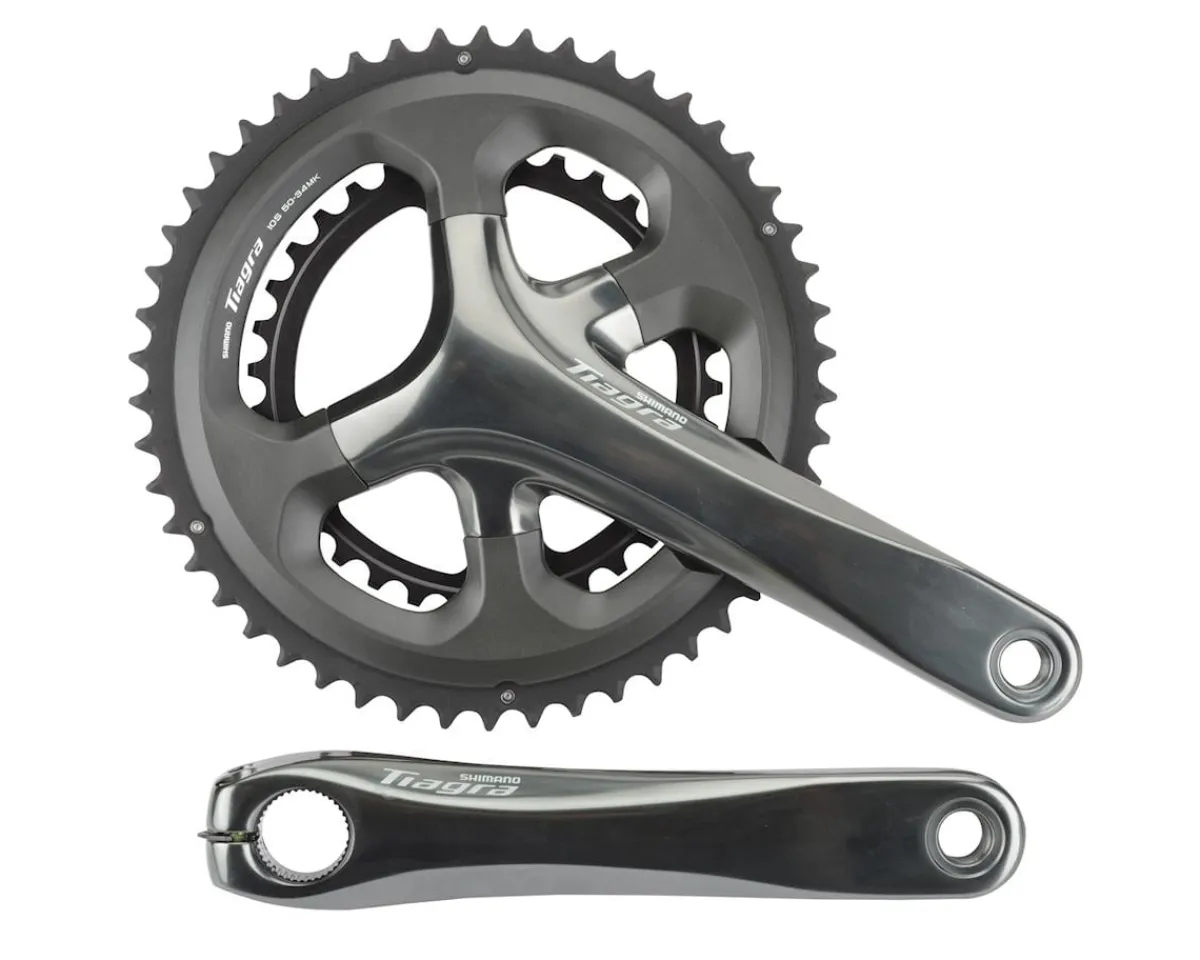 Shimano Cranksets & Parts|Holiday Shopping|Tiagra 4700 Crankset (Grey) (2 x 10 Speed) (Hollowtech II) (165mm) (50/34T) (110 Asymmetric BCD)