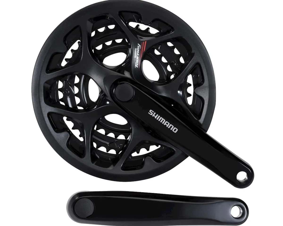Shimano Cranksets & Parts|Holiday Shopping|Tourney FC-A073 Crankset (Black) (3 x 7/8 Speed) (Square Taper) (170mm) (50/39/30T) (Riveted) (w/ Chain Guard)