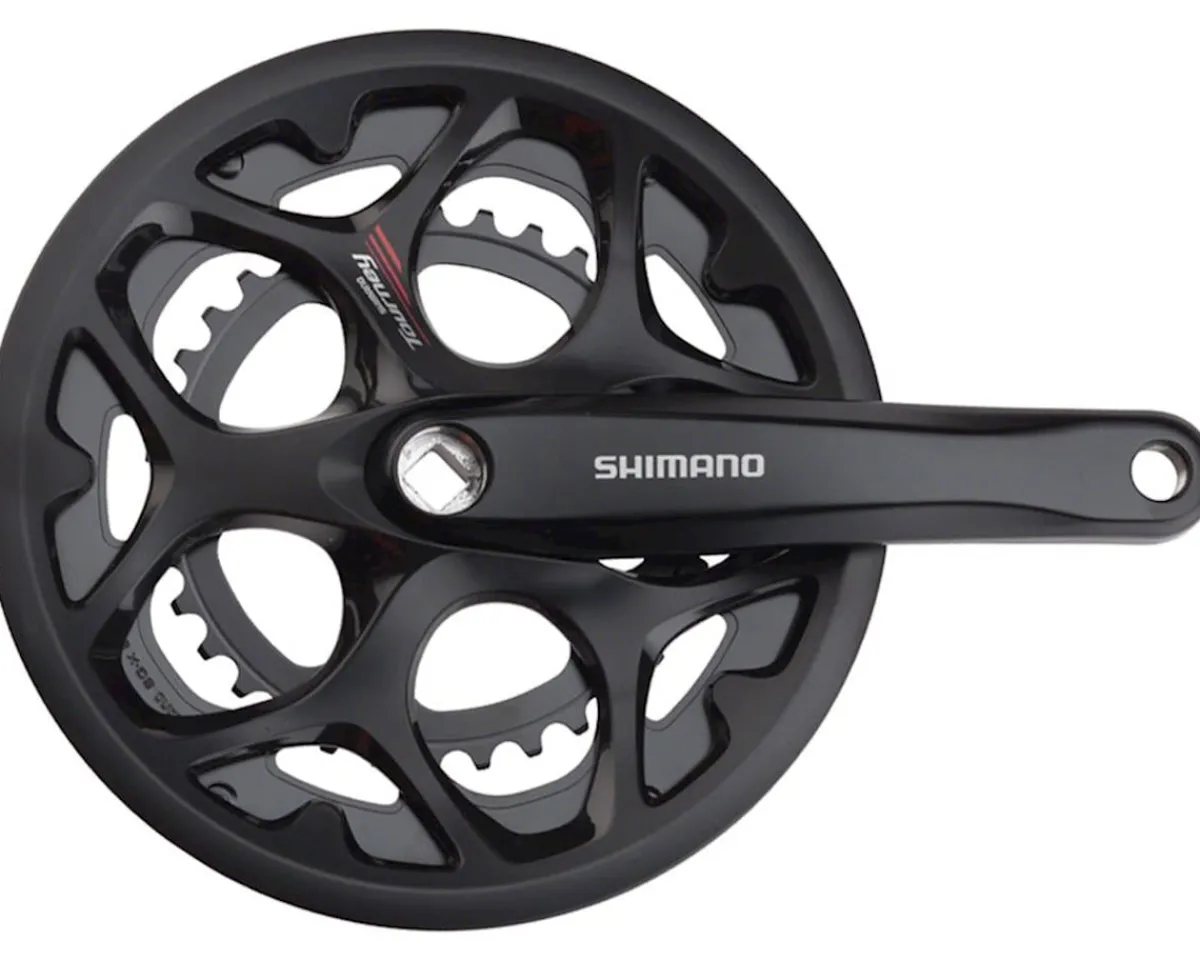 Shimano Cranksets & Parts|Holiday Shopping|Tourney FC-A070 Crankset (Black) (2 x 7/8 Speed) (Square Taper) (170mm) (50/34T) (Riveted) (w/ Chain Guard)