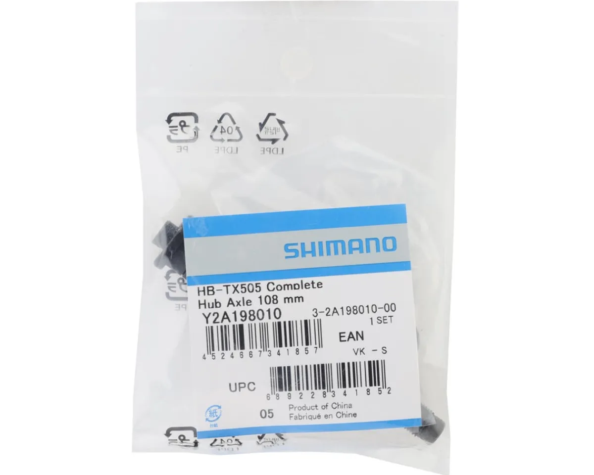 Shimano Wheels & Parts|Tourney HB-TX505 Complete Hub Axle Kit (Black) (For Front Hub) (108mm)