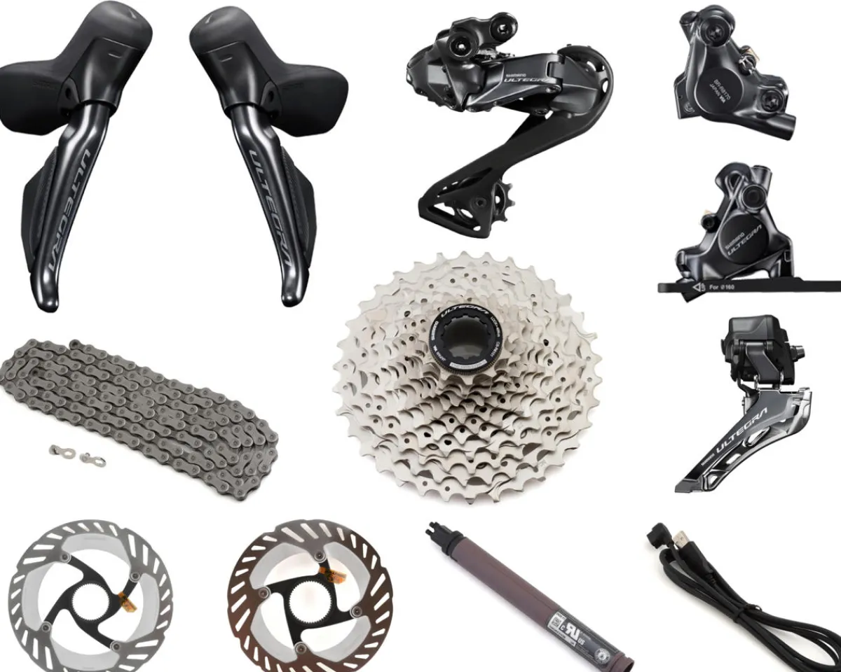 Shimano Electronic Shifting|Groupsets|Ultegra R8100 Di2 Groupset (Black) (2 x 12 Speed) (11-34T) (Disc Brake)