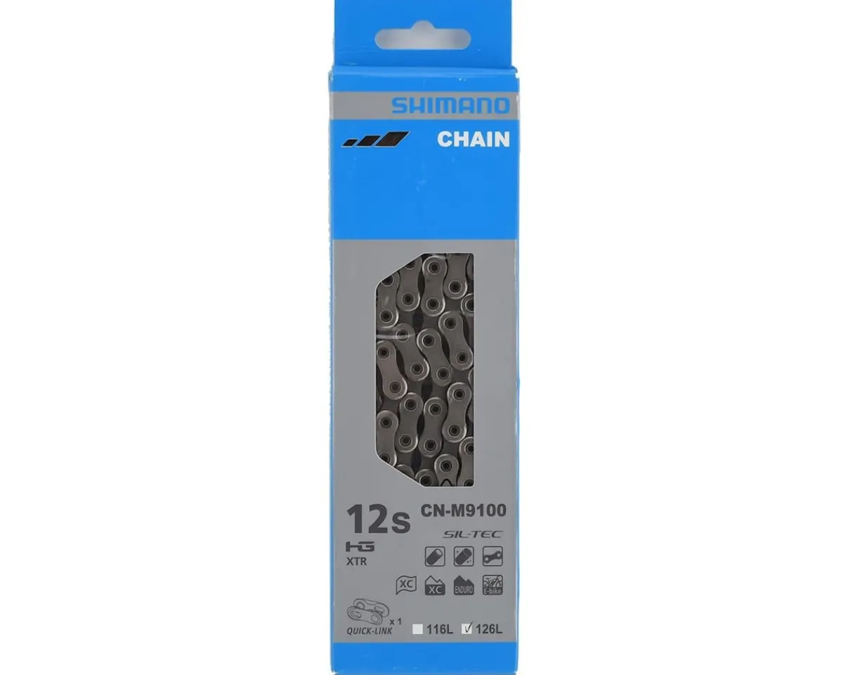 Shimano Chains & Accessories|Electronic Shifting|XTR/Dura Ace CN-M9100 Chain (Silver) (12 Speed) (126 Links)