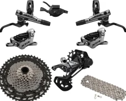 Shimano Groupsets|XTR M9100 Mountain Bike Groupset (Grey/Black) (1 x 12 Speed) (4-Piston Brakes)