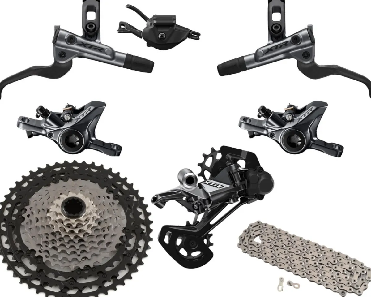 Shimano Groupsets|XTR M9100 Mountain Bike Groupset (Grey/Black) (1 x 12 Speed) (2-Piston Brakes)