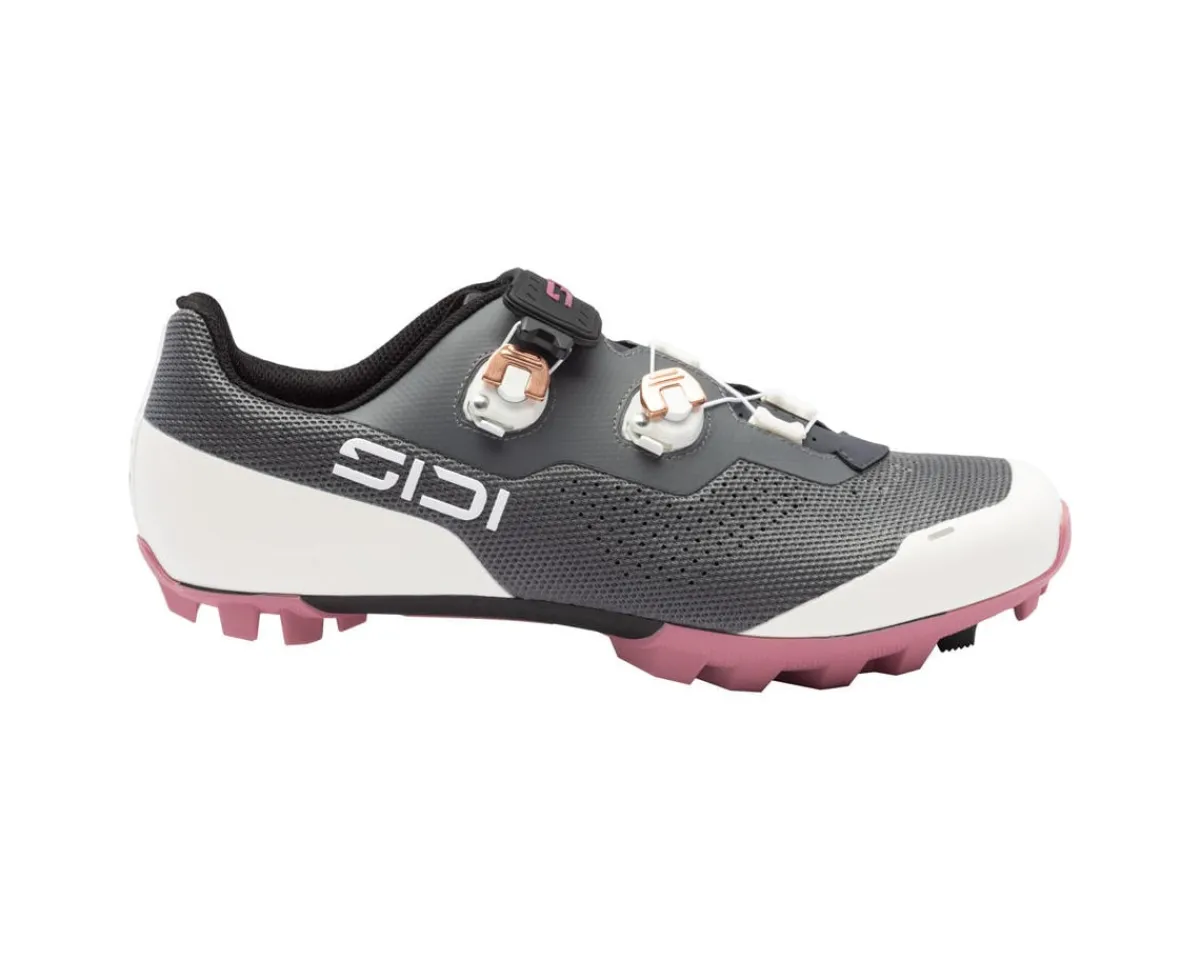 Sidi Shoes|Women'S|Women's Dominator X Mountain Bike Shoes (Anthracite/Ice White) (41)