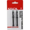 Silca Tubeless Tire Tools|Tubeless Accessories|Ultimate Tubeless Presta Valves (Black) (50mm) (Pair)