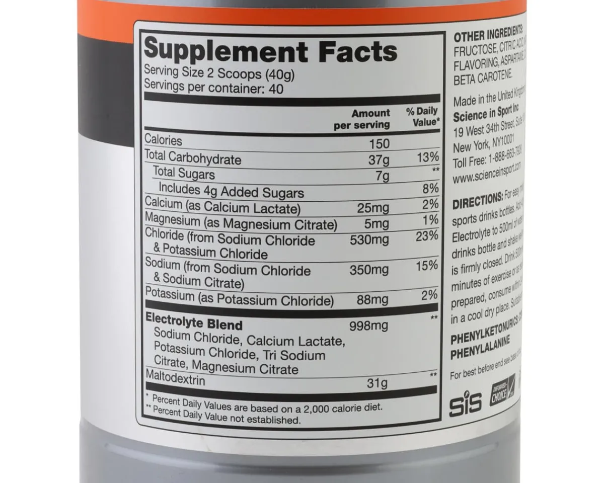 SIS Science In Sport Nutrition & Skin Care|GO Electrolyte Drink Mix Powder (Orange) (56.4oz)