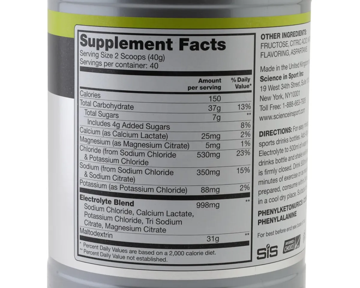 SIS Science In Sport Nutrition & Skin Care|GO Electrolyte Drink Mix Powder (Lemon Lime) (56.4oz)
