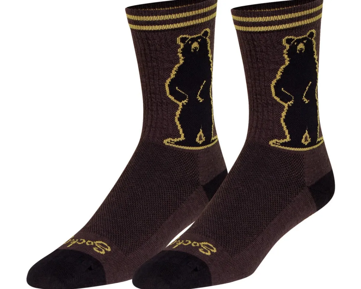 Sockguy Clothing Accessories|Shoes, Socks, & Footwear|Growl Wool 6" Socks (Brown/Black) (S/M)