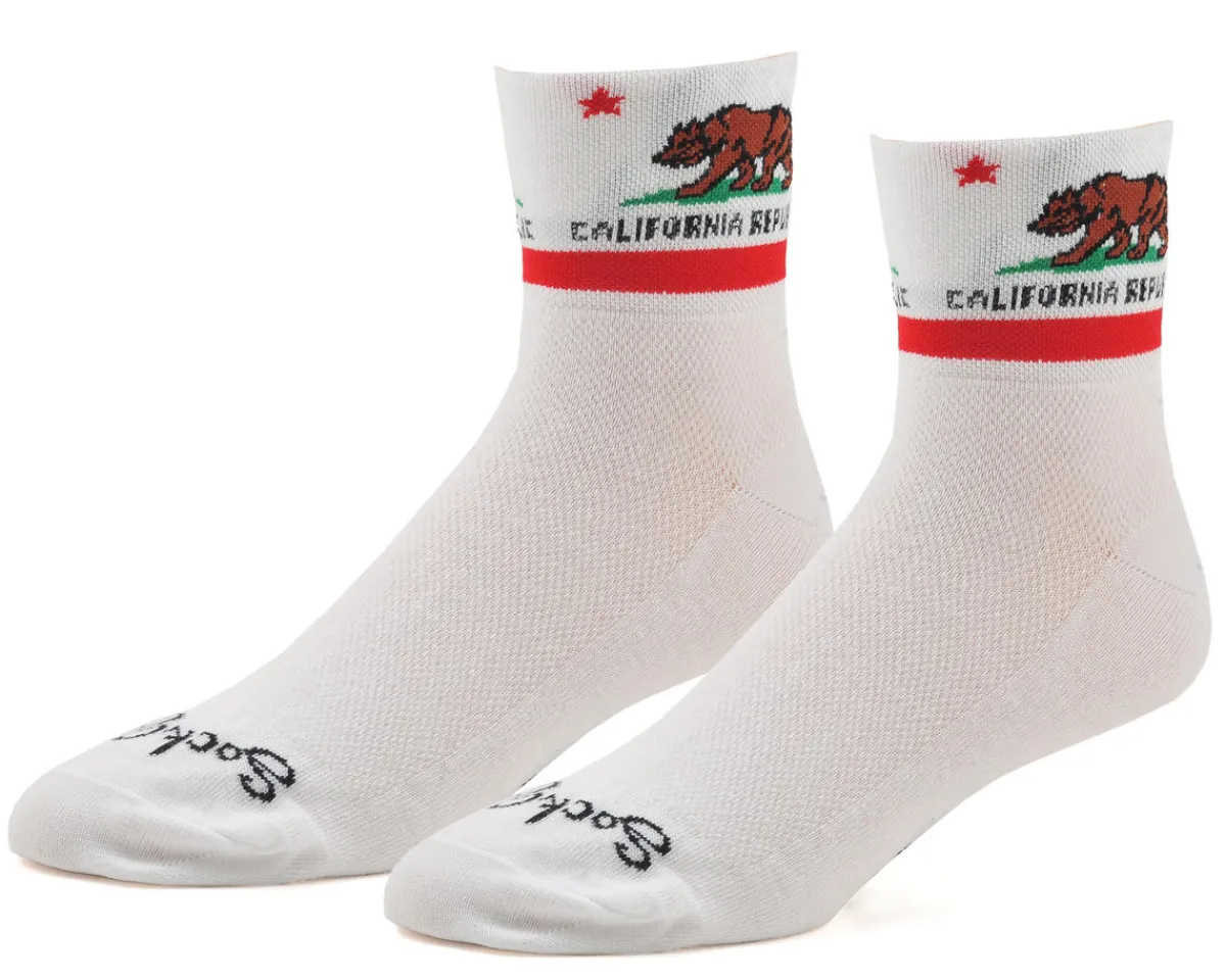 Sockguy Clothing Accessories|Shoes, Socks, & Footwear|3" Socks (California Flag) (L/XL)