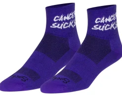 Sockguy Clothing Accessories|Shoes, Socks, & Footwear|3" Socks (Cancer Sucks Purple) (S/M)