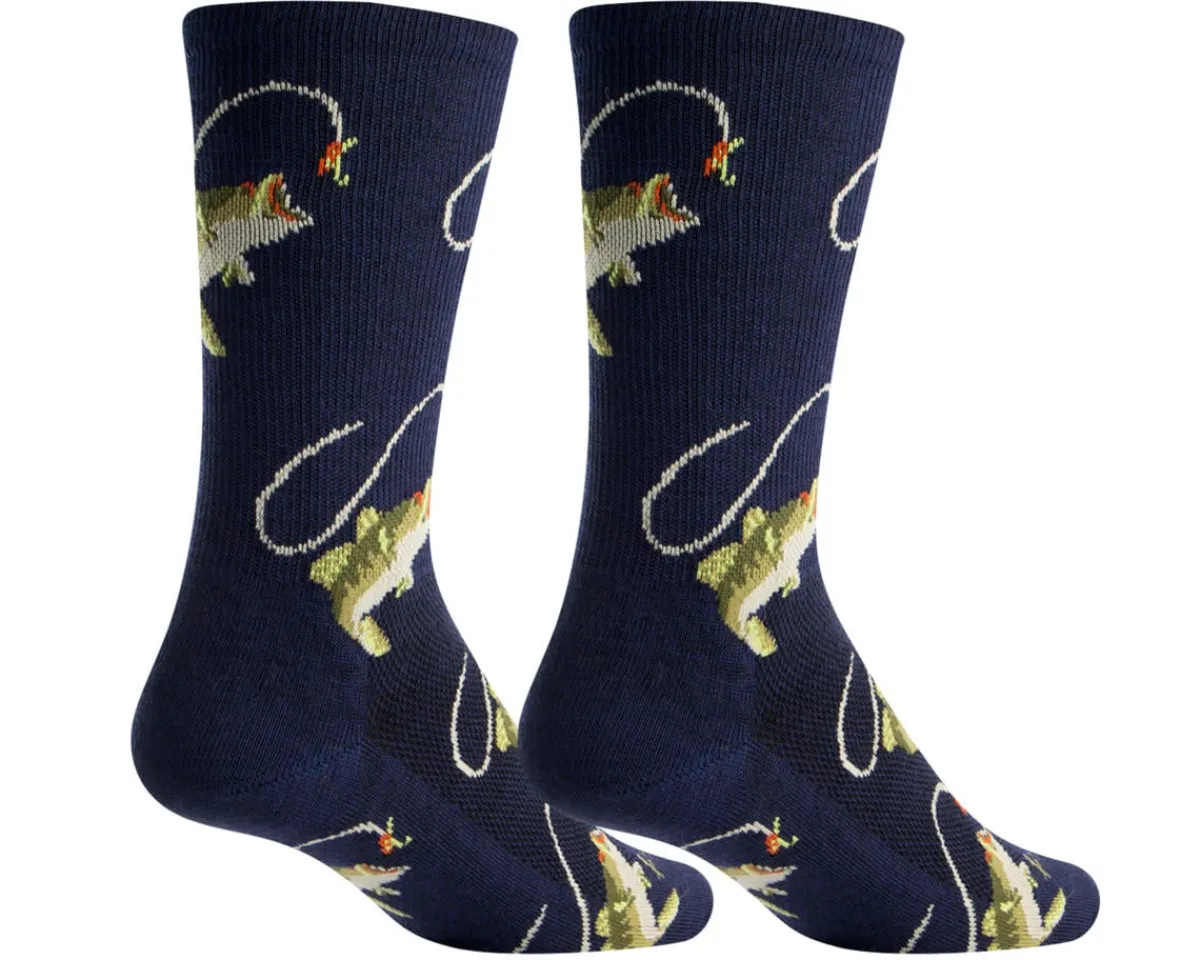 Sockguy Clothing Accessories|Shoes, Socks, & Footwear|6" Socks (Fish-On) (L/XL)